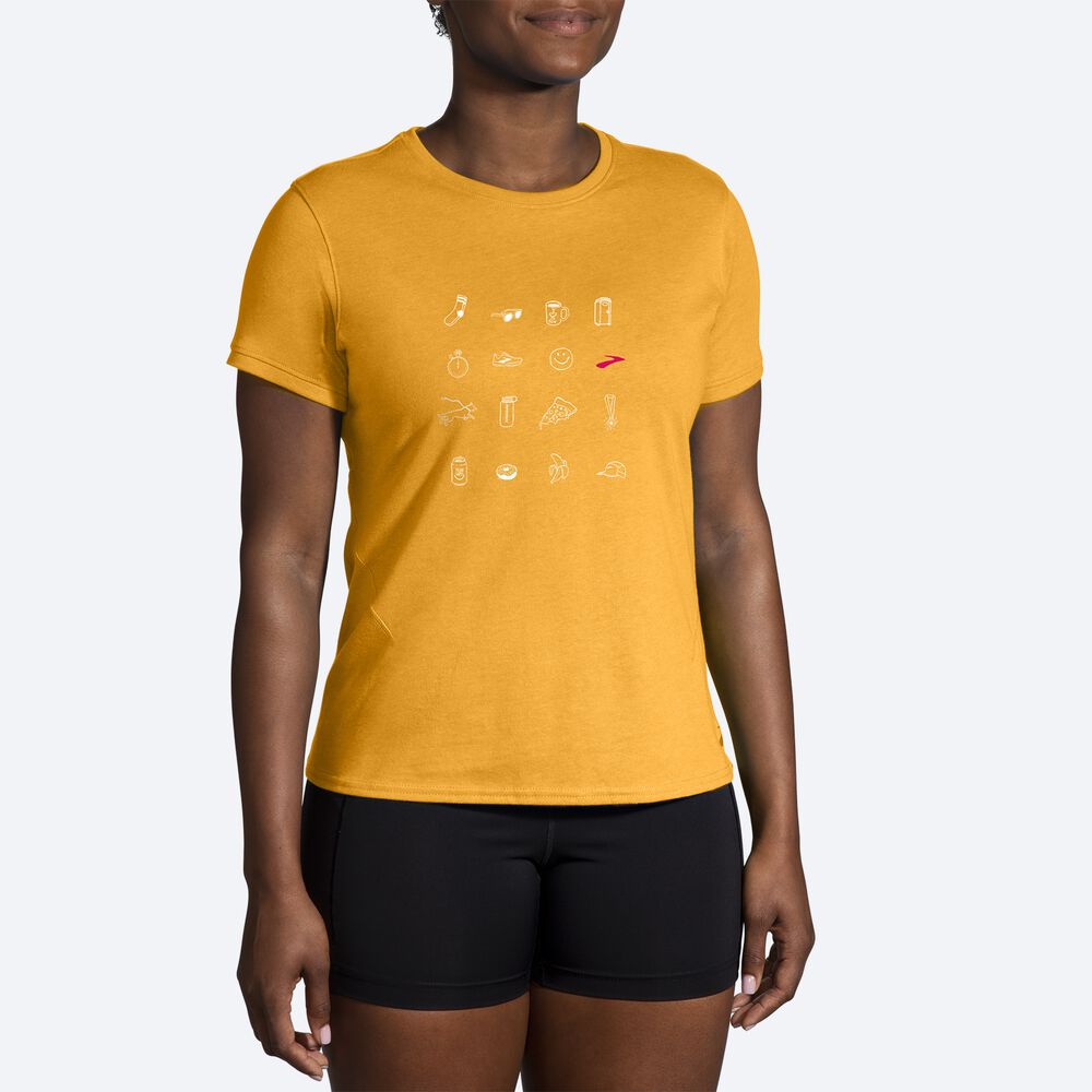 Brooks Distance Short Sleeve 2.0 Kadın Tişört Turuncu | TR-839207