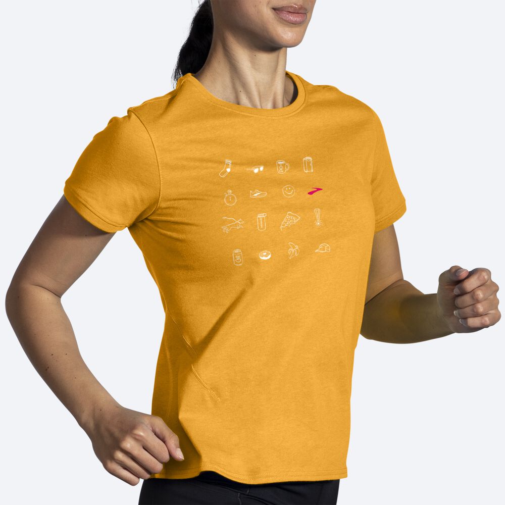 Brooks Distance Short Sleeve 2.0 Kadın Tişört Turuncu | TR-839207