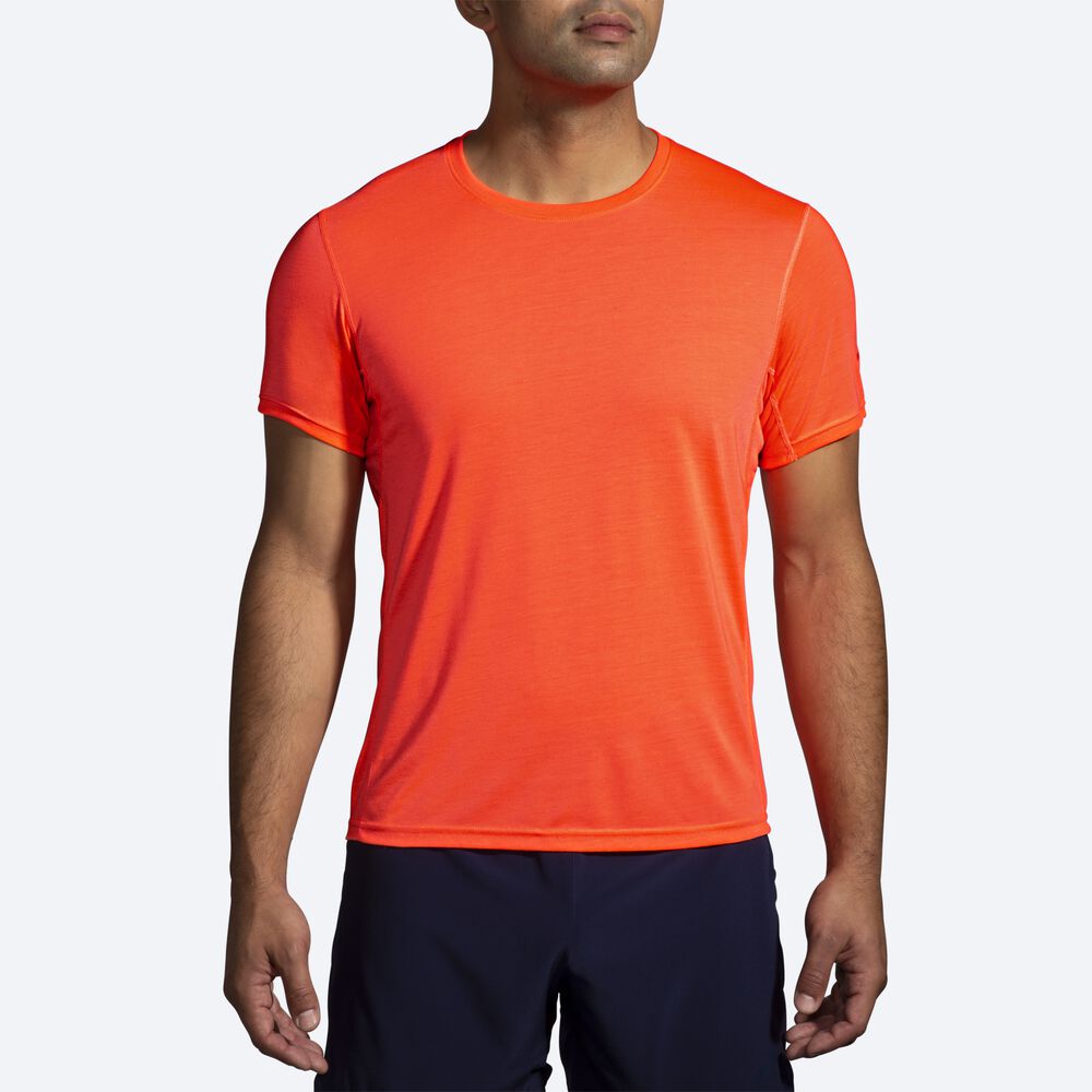 Brooks Distance Short Sleeve Erkek Tişört Turuncu | TR-014359