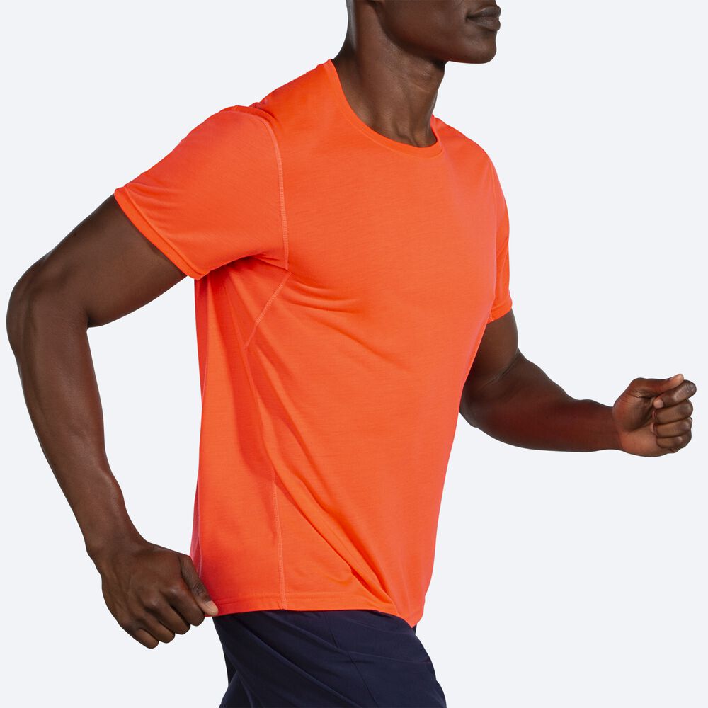 Brooks Distance Short Sleeve Erkek Tişört Turuncu | TR-014359