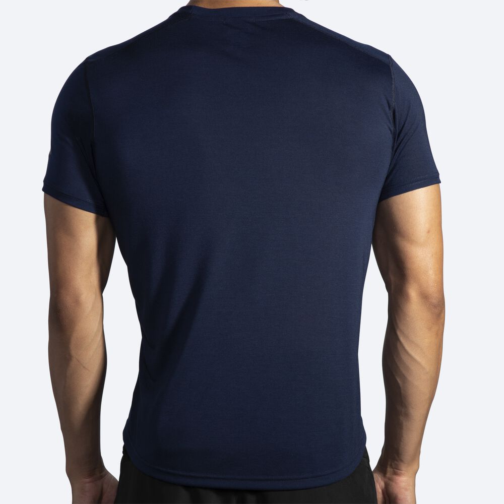 Brooks Distance Short Sleeve Erkek Tişört Lacivert | TR-123740