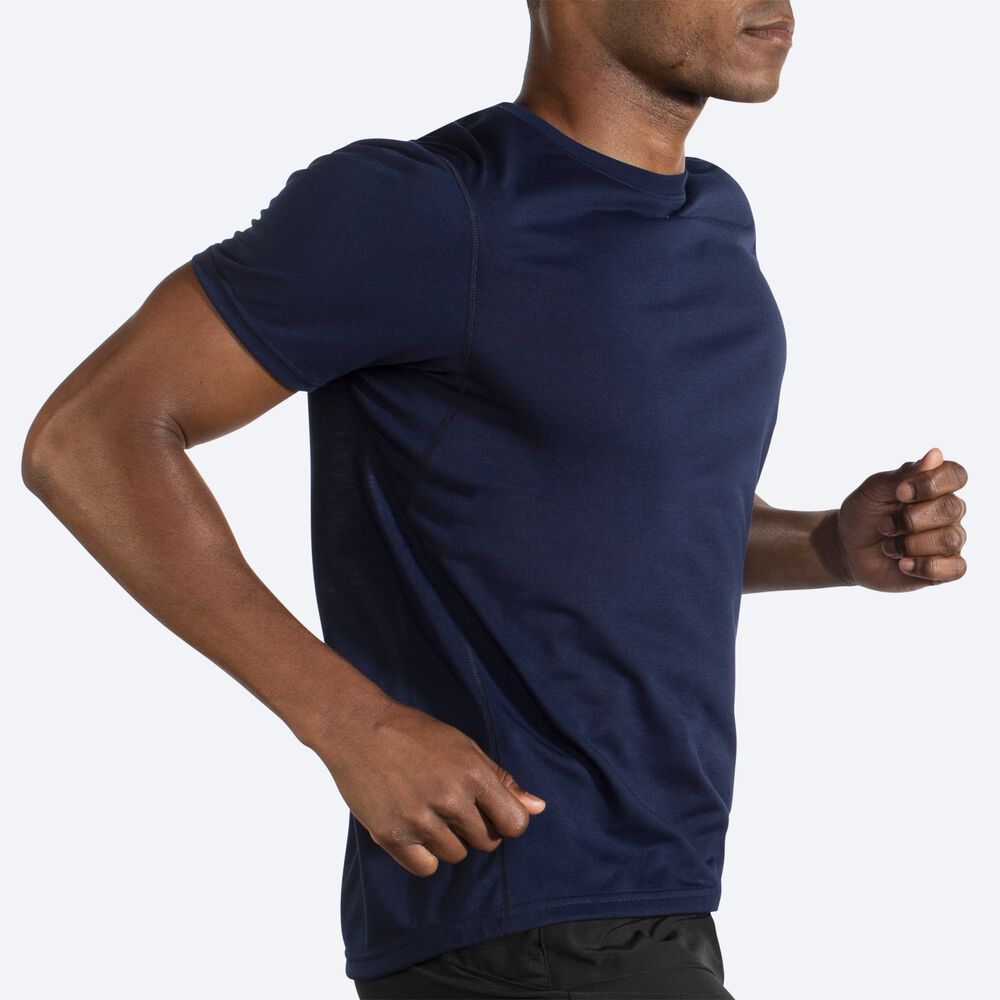 Brooks Distance Short Sleeve Erkek Tişört Lacivert | TR-123740