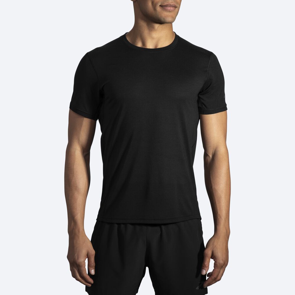 Brooks Distance Short Sleeve Erkek Tişört Siyah | TR-168493