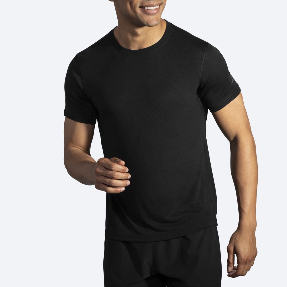 Brooks Distance Short Sleeve Erkek Tişört Siyah | TR-168493