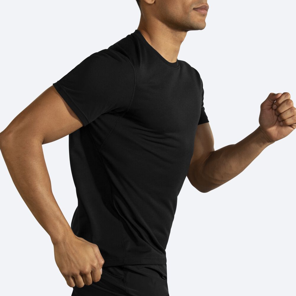 Brooks Distance Short Sleeve Erkek Tişört Siyah | TR-168493