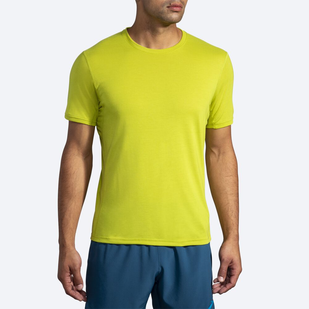 Brooks Distance Short Sleeve Erkek Tişört Sarı | TR-186042