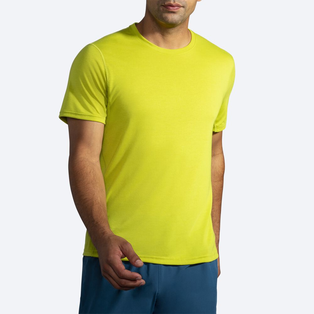 Brooks Distance Short Sleeve Erkek Tişört Sarı | TR-186042