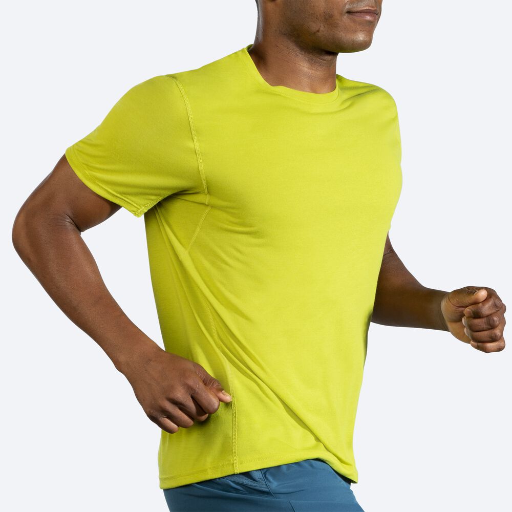 Brooks Distance Short Sleeve Erkek Tişört Sarı | TR-186042