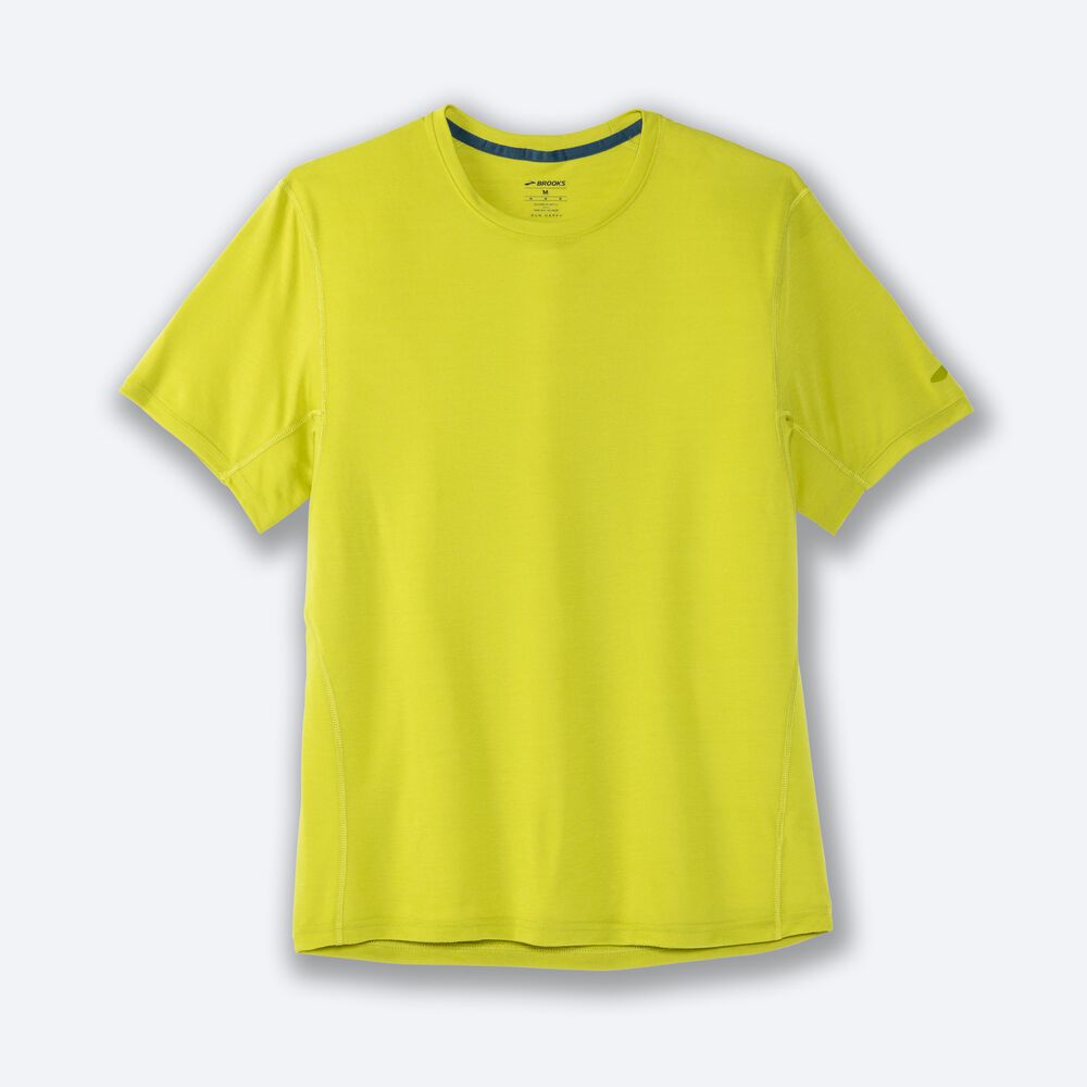 Brooks Distance Short Sleeve Erkek Tişört Sarı | TR-186042