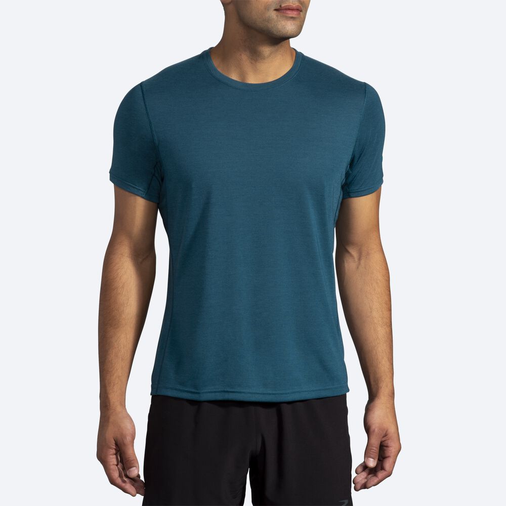 Brooks Distance Short Sleeve Erkek Tişört Koyu Yeşil | TR-264175