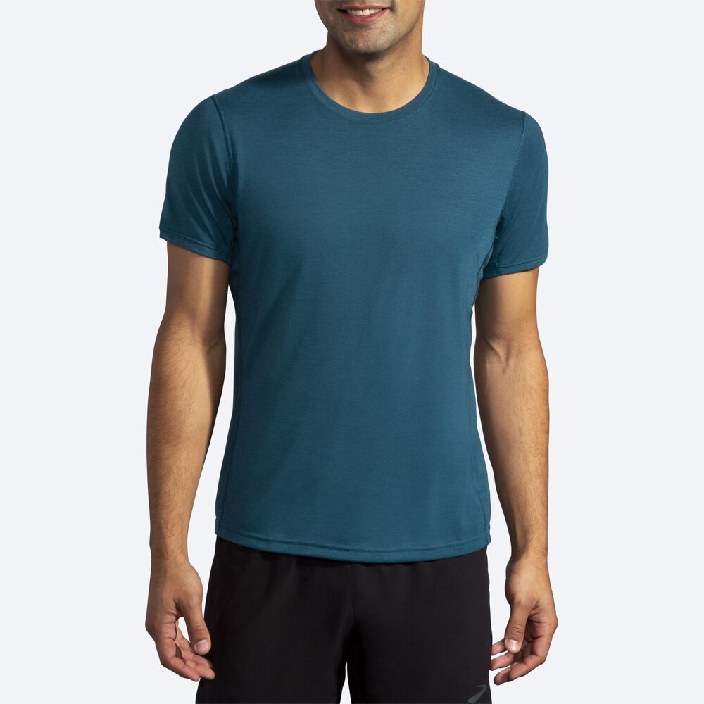 Brooks Distance Short Sleeve Erkek Tişört Koyu Yeşil | TR-264175