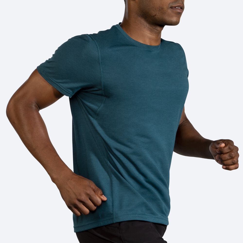 Brooks Distance Short Sleeve Erkek Tişört Koyu Yeşil | TR-264175