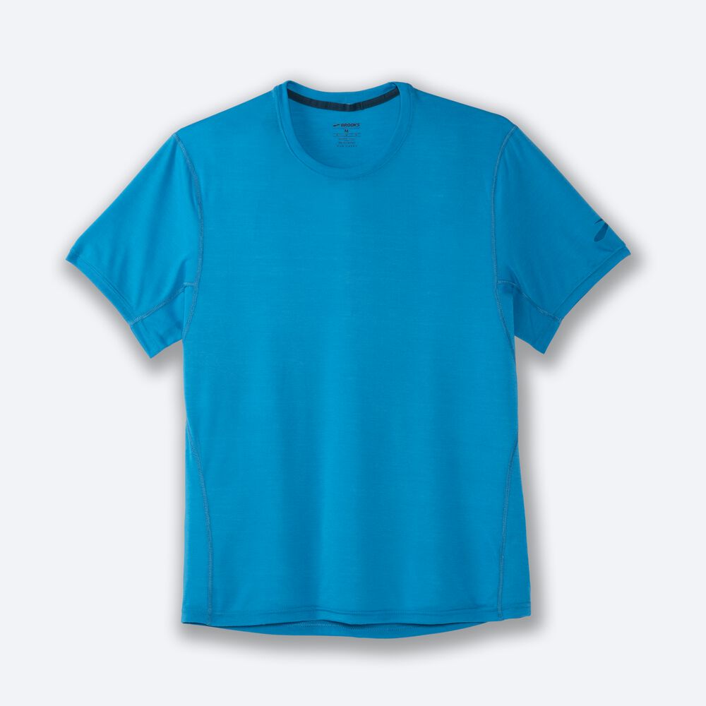 Brooks Distance Short Sleeve Erkek Tişört Mavi | TR-381406