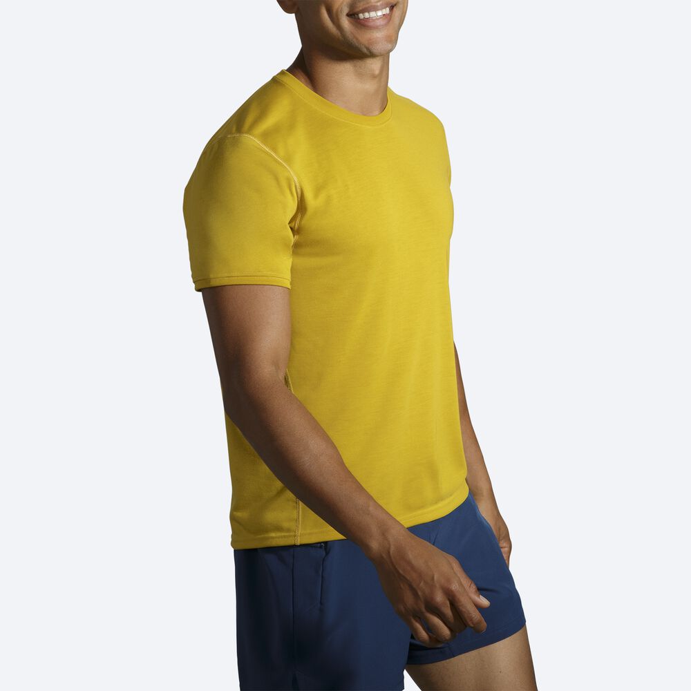 Brooks Distance Short Sleeve Erkek Tişört Altın | TR-401956