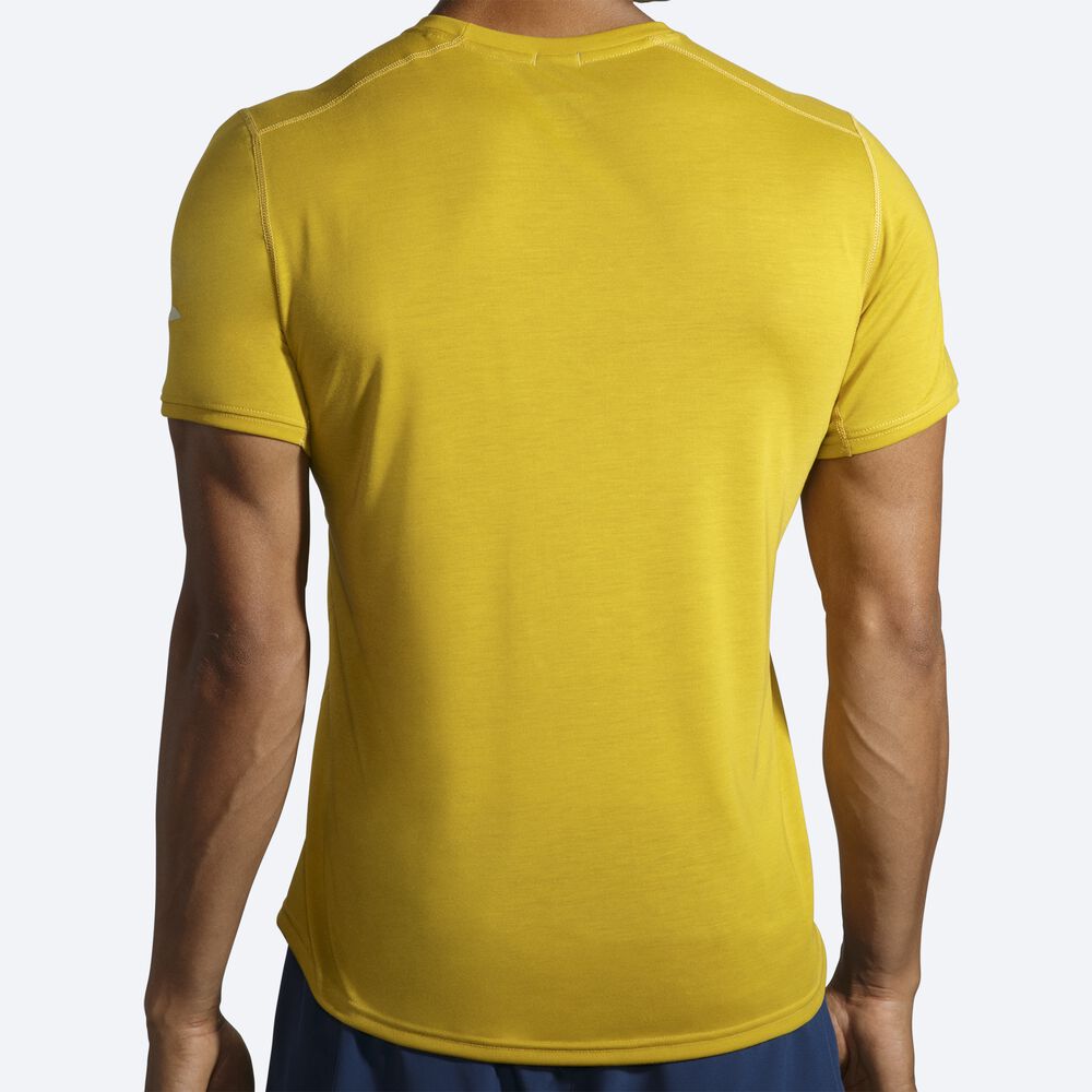 Brooks Distance Short Sleeve Erkek Tişört Altın | TR-401956