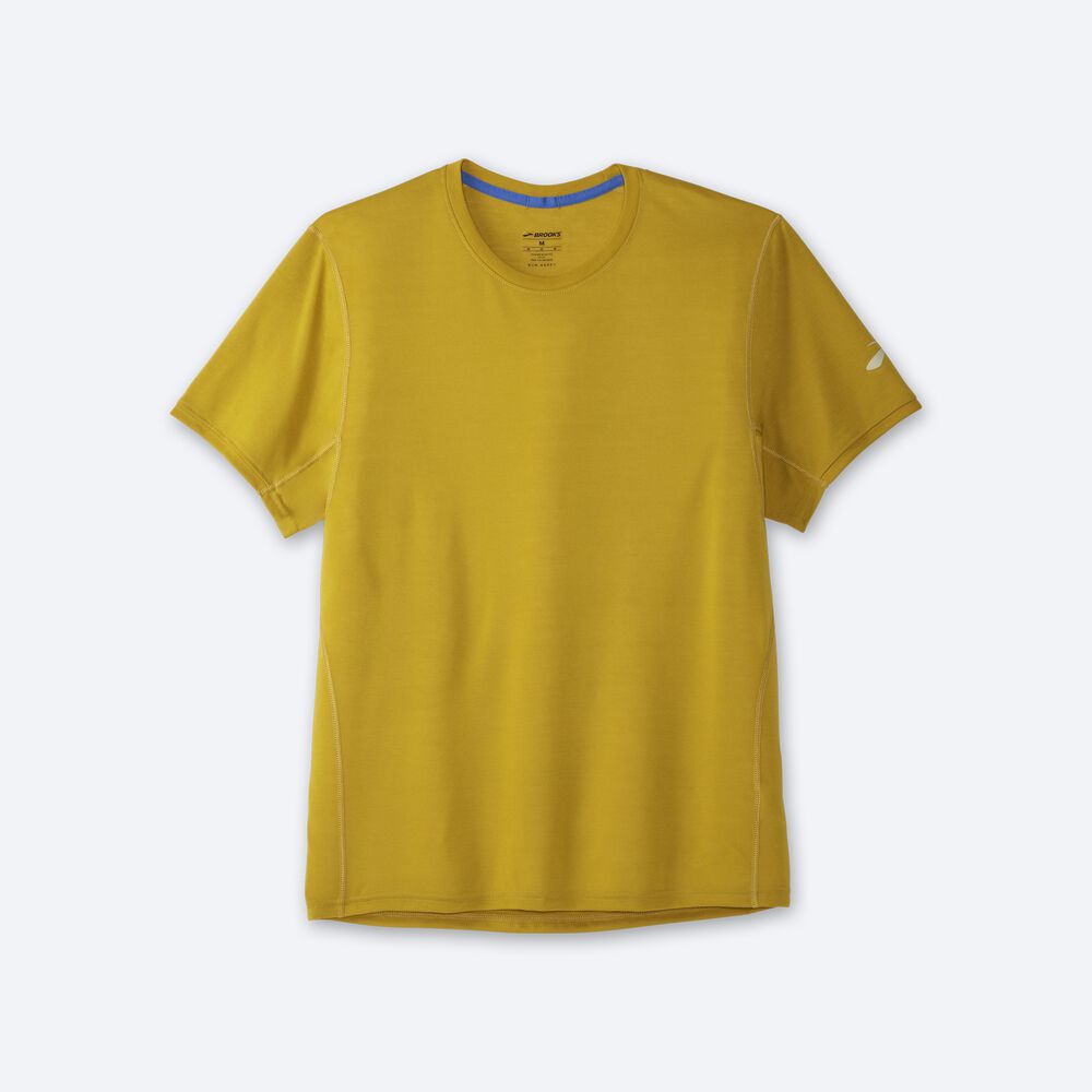 Brooks Distance Short Sleeve Erkek Tişört Altın | TR-401956