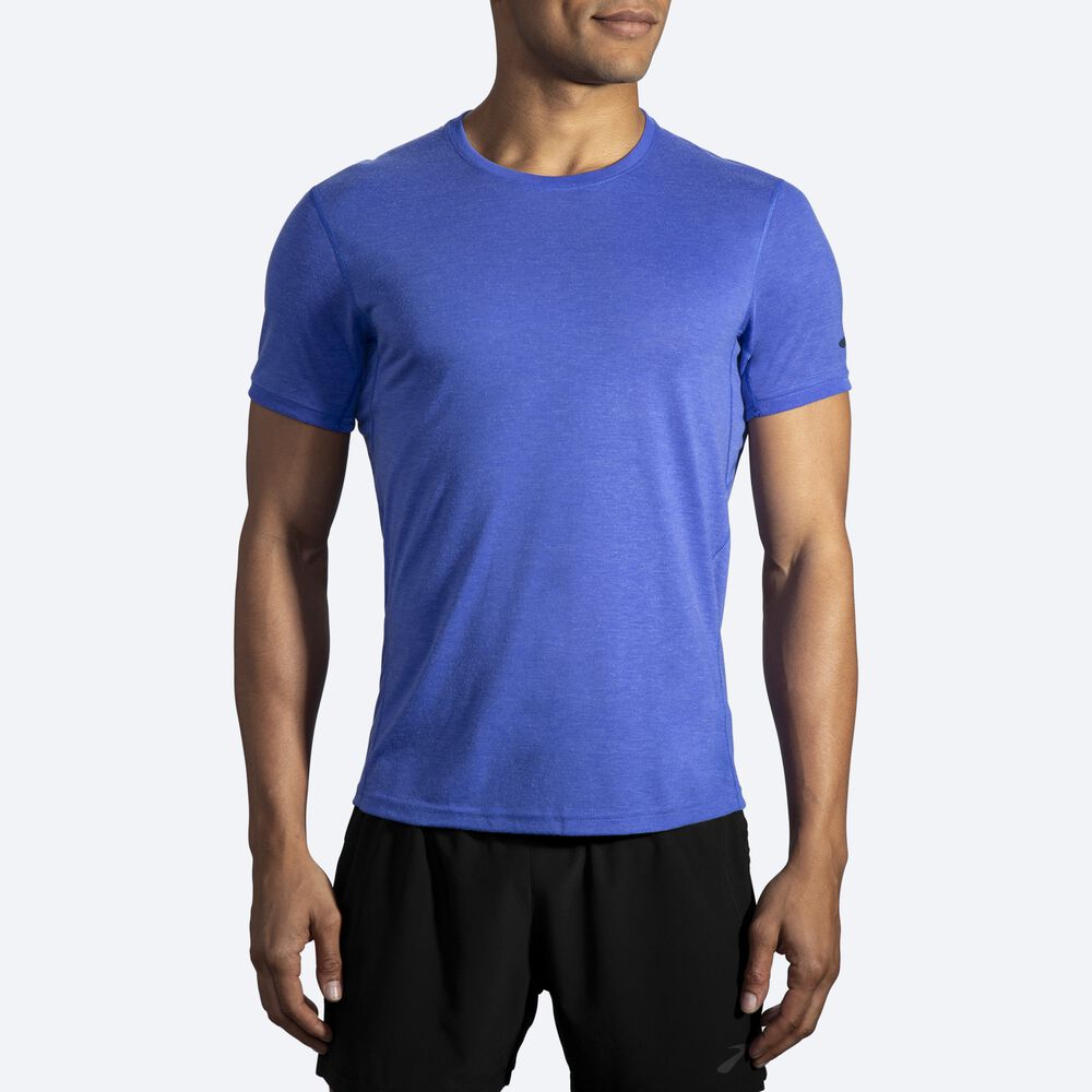 Brooks Distance Short Sleeve Erkek Tişört Mavi | TR-746981