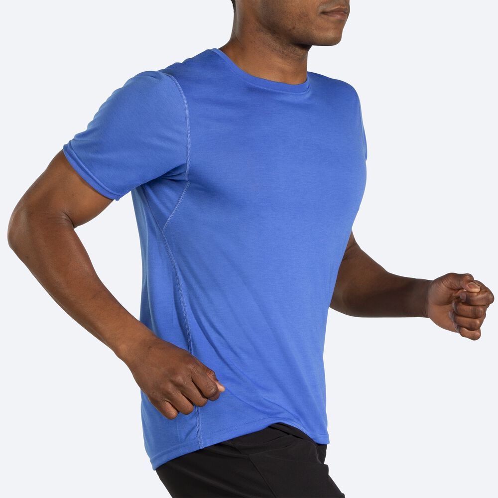 Brooks Distance Short Sleeve Erkek Tişört Mavi | TR-954603