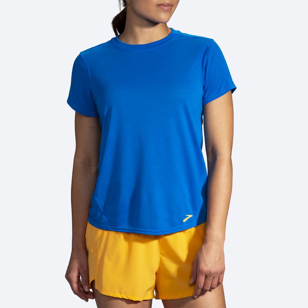 Brooks Distance Short Sleeve Kadın Tişört Mavi | TR-198352