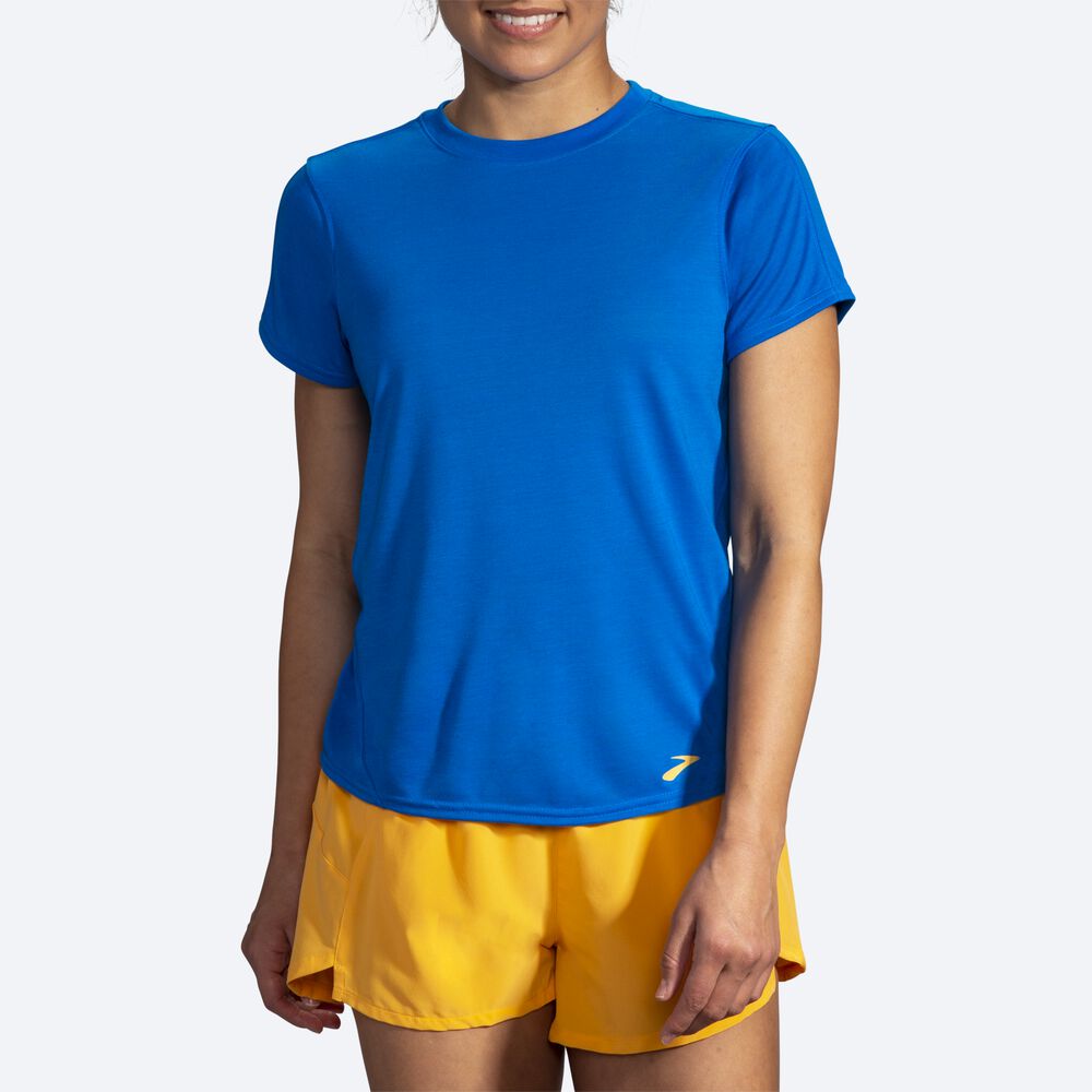 Brooks Distance Short Sleeve Kadın Tişört Mavi | TR-198352