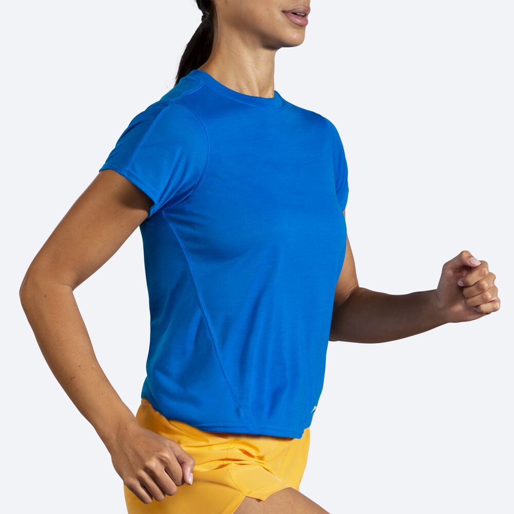 Brooks Distance Short Sleeve Kadın Tişört Mavi | TR-198352