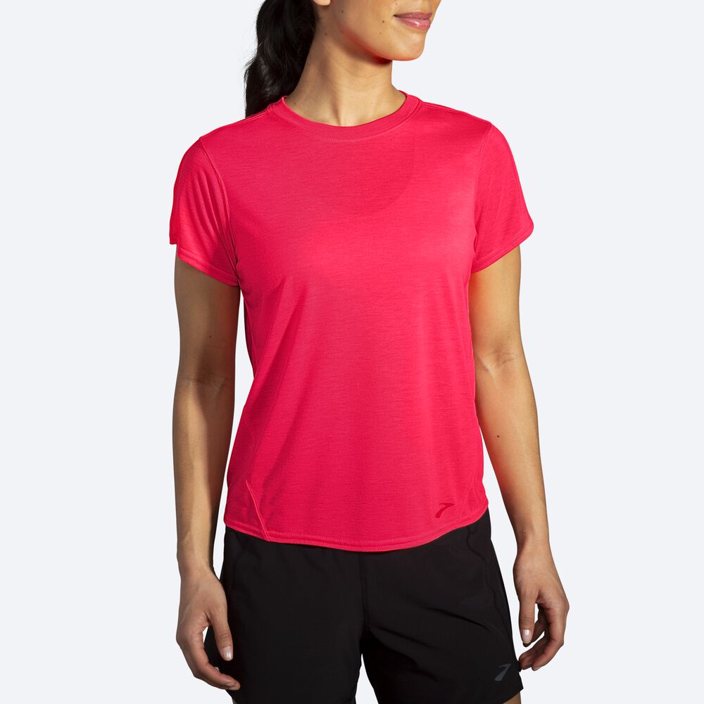 Brooks Distance Short Sleeve Kadın Tişört Pembe | TR-247150