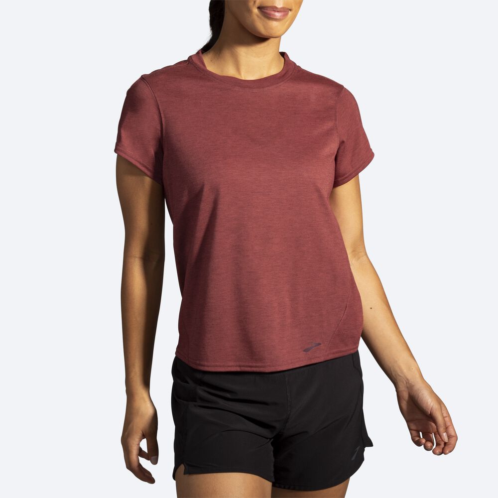 Brooks Distance Short Sleeve Kadın Tişört Çikolata | TR-293867