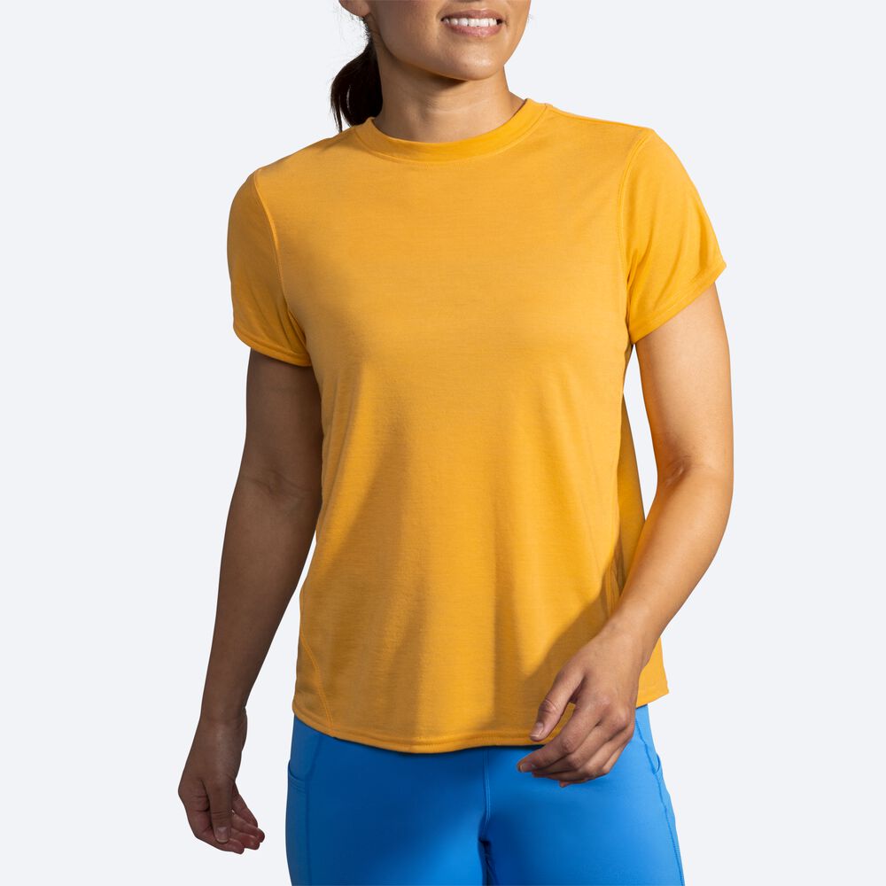 Brooks Distance Short Sleeve Kadın Tişört Sarı | TR-385104