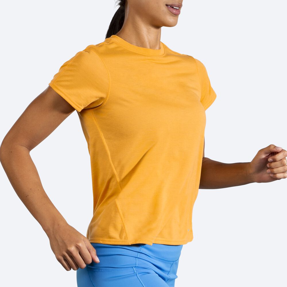 Brooks Distance Short Sleeve Kadın Tişört Sarı | TR-385104