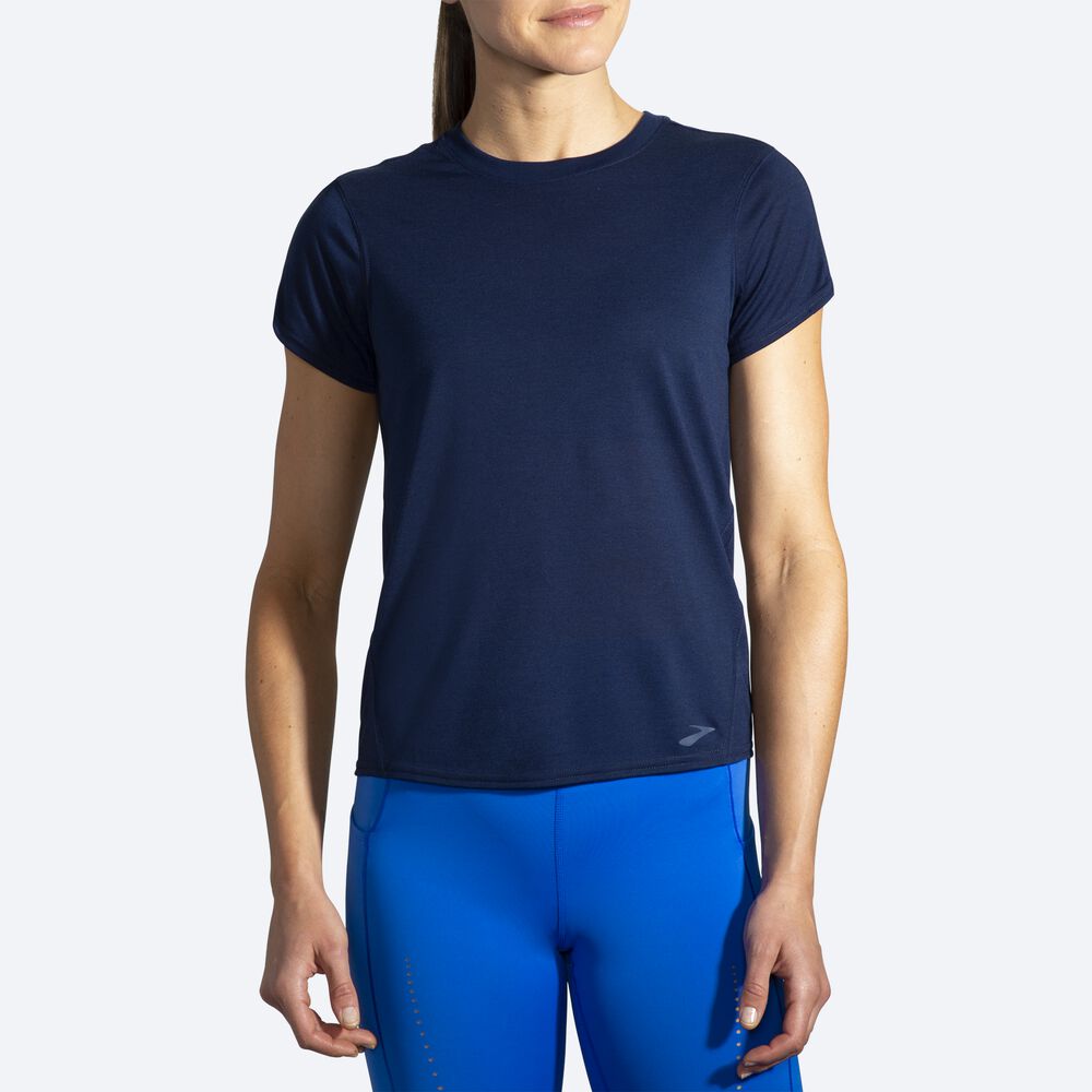 Brooks Distance Short Sleeve Kadın Tişört Lacivert | TR-425613