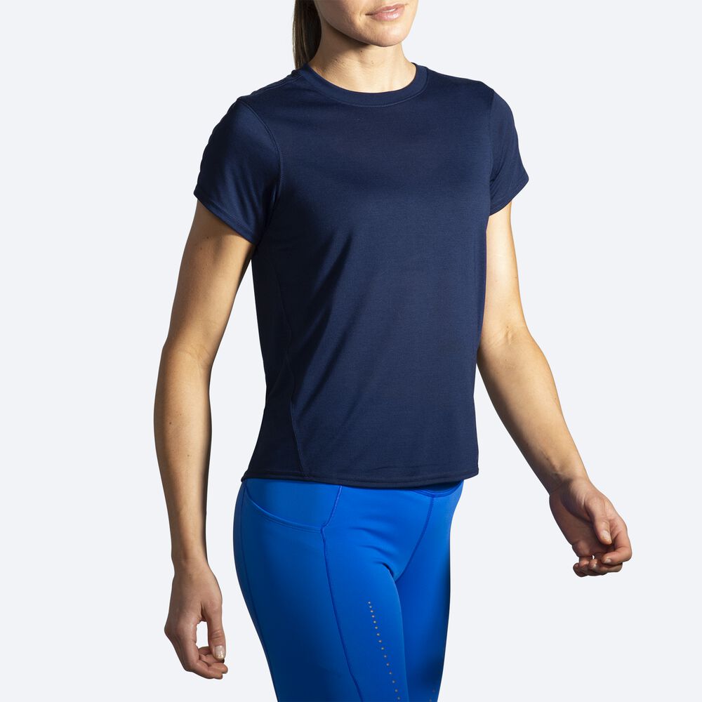 Brooks Distance Short Sleeve Kadın Tişört Lacivert | TR-425613