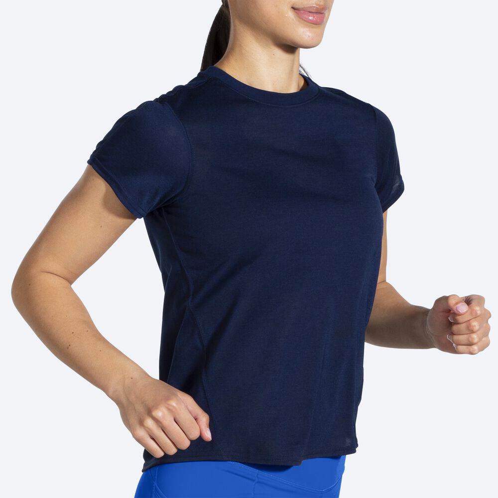 Brooks Distance Short Sleeve Kadın Tişört Lacivert | TR-425613