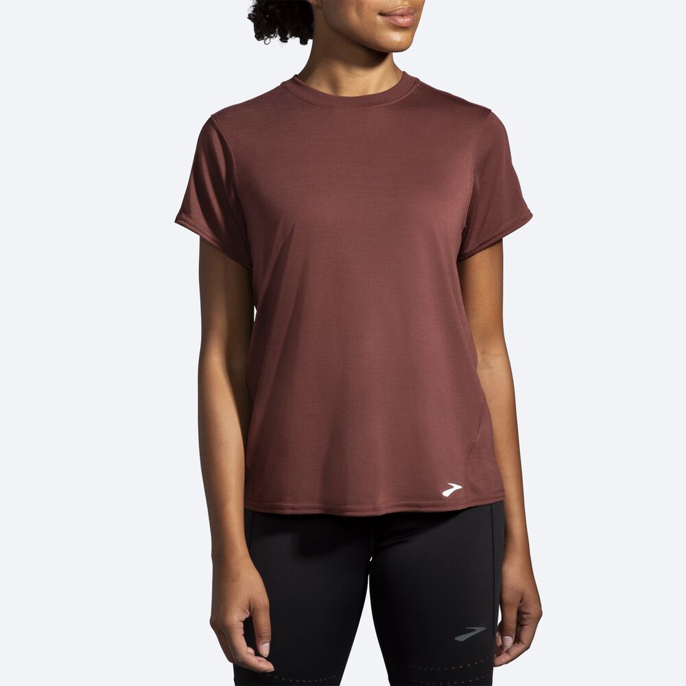 Brooks Distance Short Sleeve Kadın Tişört Çikolata | TR-724509