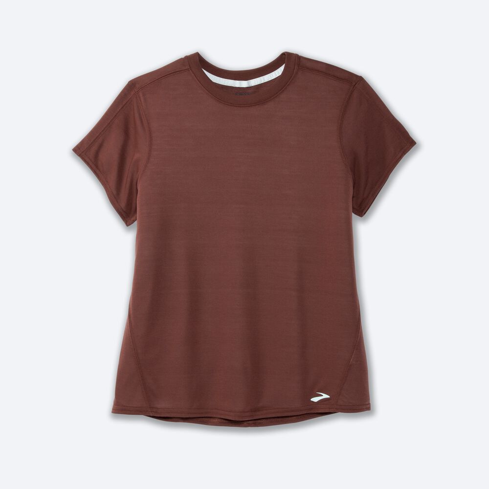 Brooks Distance Short Sleeve Kadın Tişört Çikolata | TR-724509