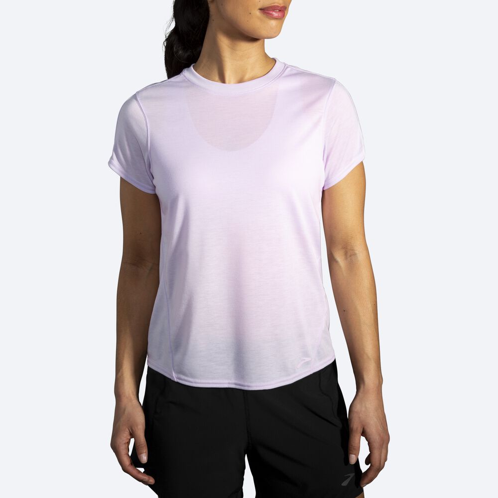 Brooks Distance Short Sleeve Kadın Tişört Mor | TR-736948