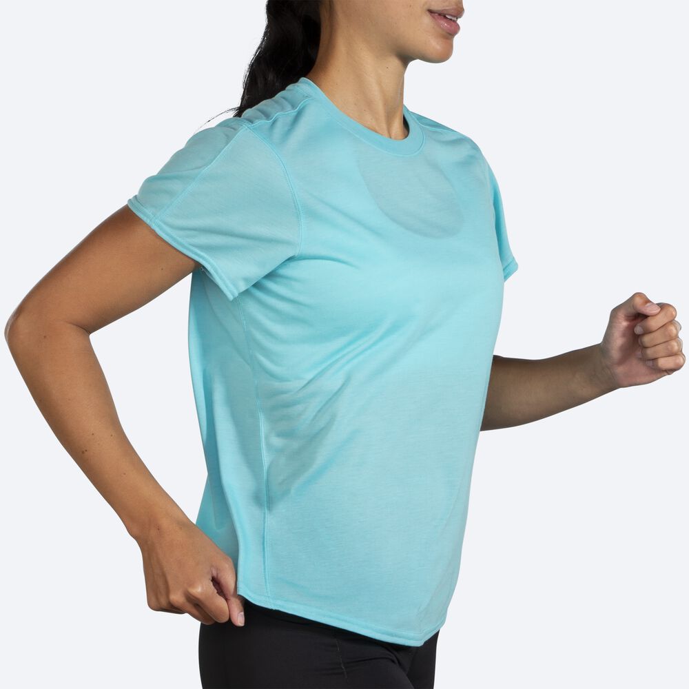 Brooks Distance Short Sleeve Kadın Tişört Turkuaz | TR-819603