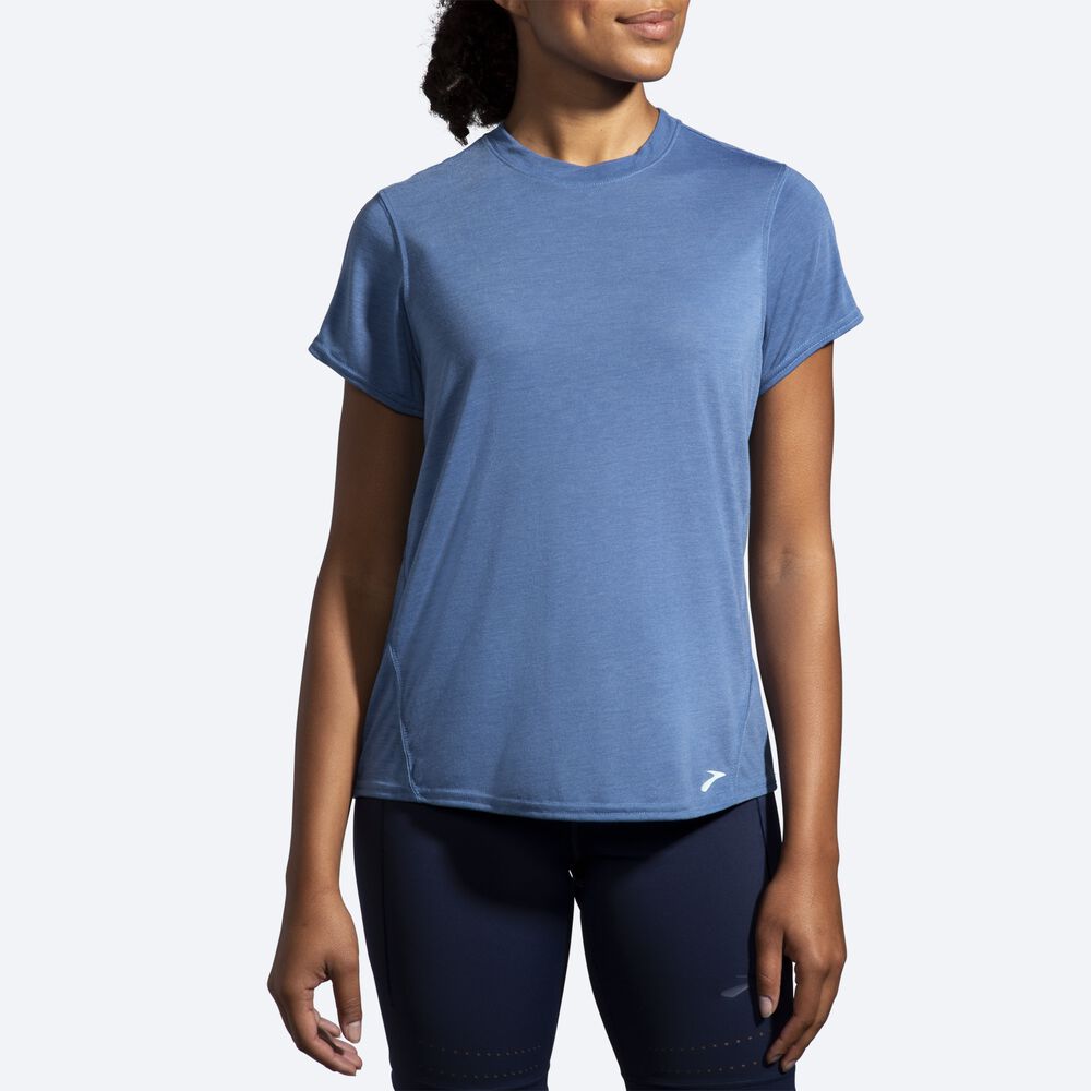 Brooks Distance Short Sleeve Kadın Tişört Mavi Gri | TR-902651