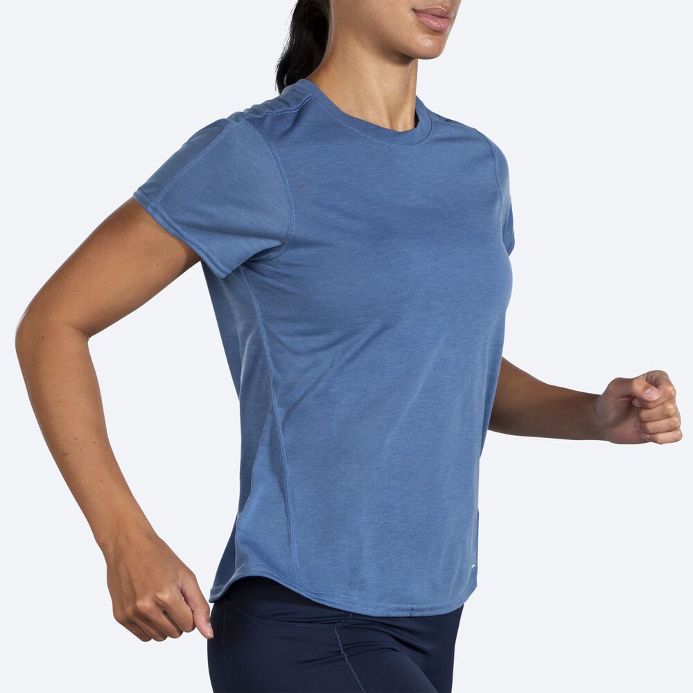 Brooks Distance Short Sleeve Kadın Tişört Mavi Gri | TR-902651