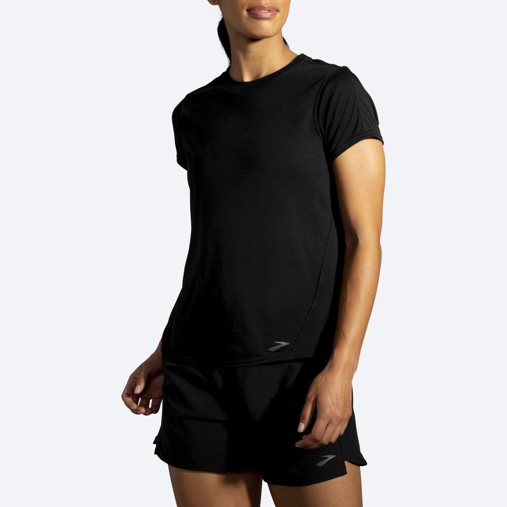 Brooks Distance Short Sleeve Kadın Tişört Siyah | TR-903258