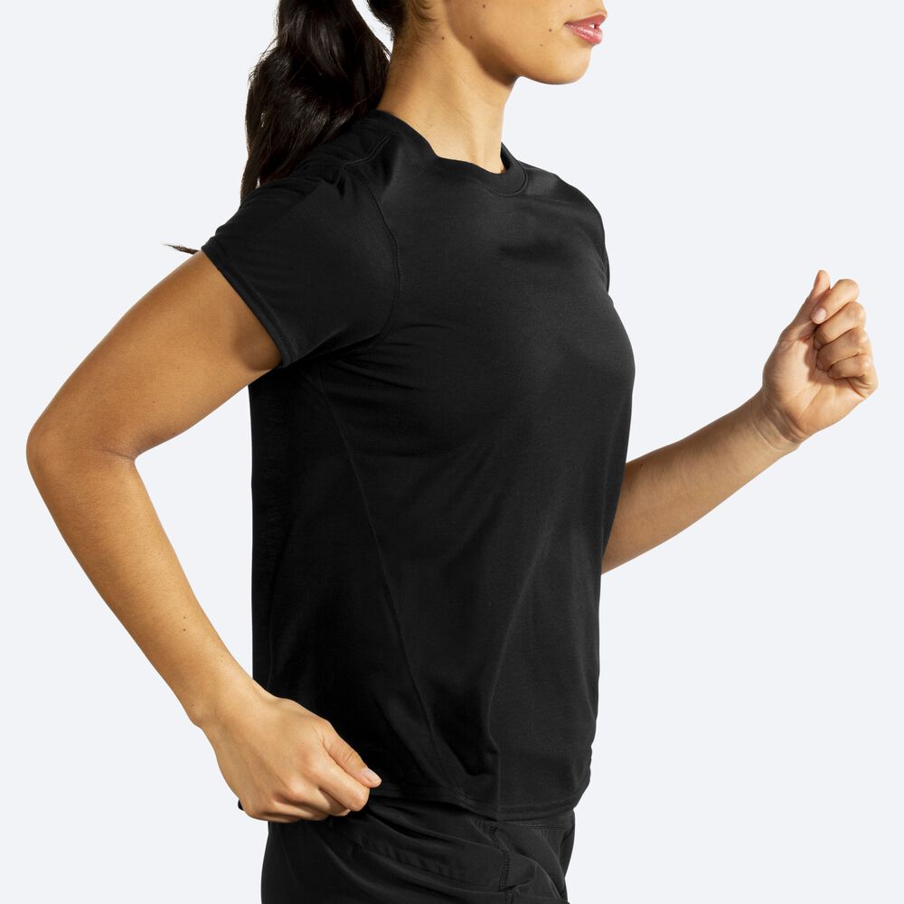 Brooks Distance Short Sleeve Kadın Tişört Siyah | TR-903258