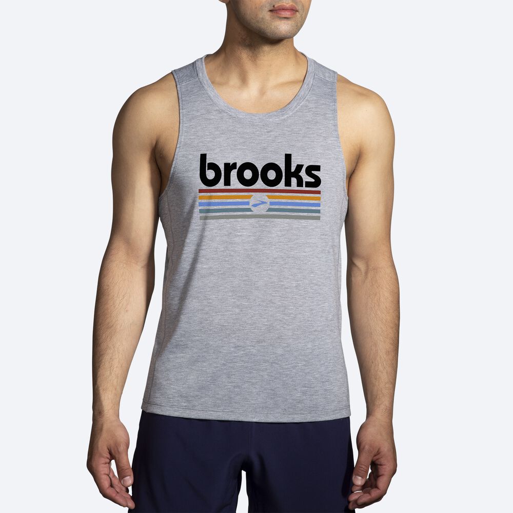 Brooks Distance Tank 2.0 Erkek Atlet Gri/Çizgili | TR-972480