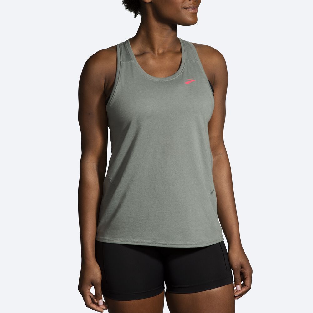 Brooks Distance Tank 2.0 Kadın Atlet Yeşil | TR-974516