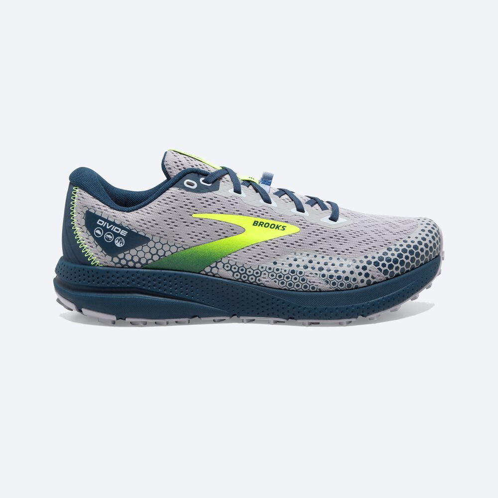 Brooks Divide 3 Erkek Trail Koşu Ayakkabısı Gri/Lacivert | TR-274510