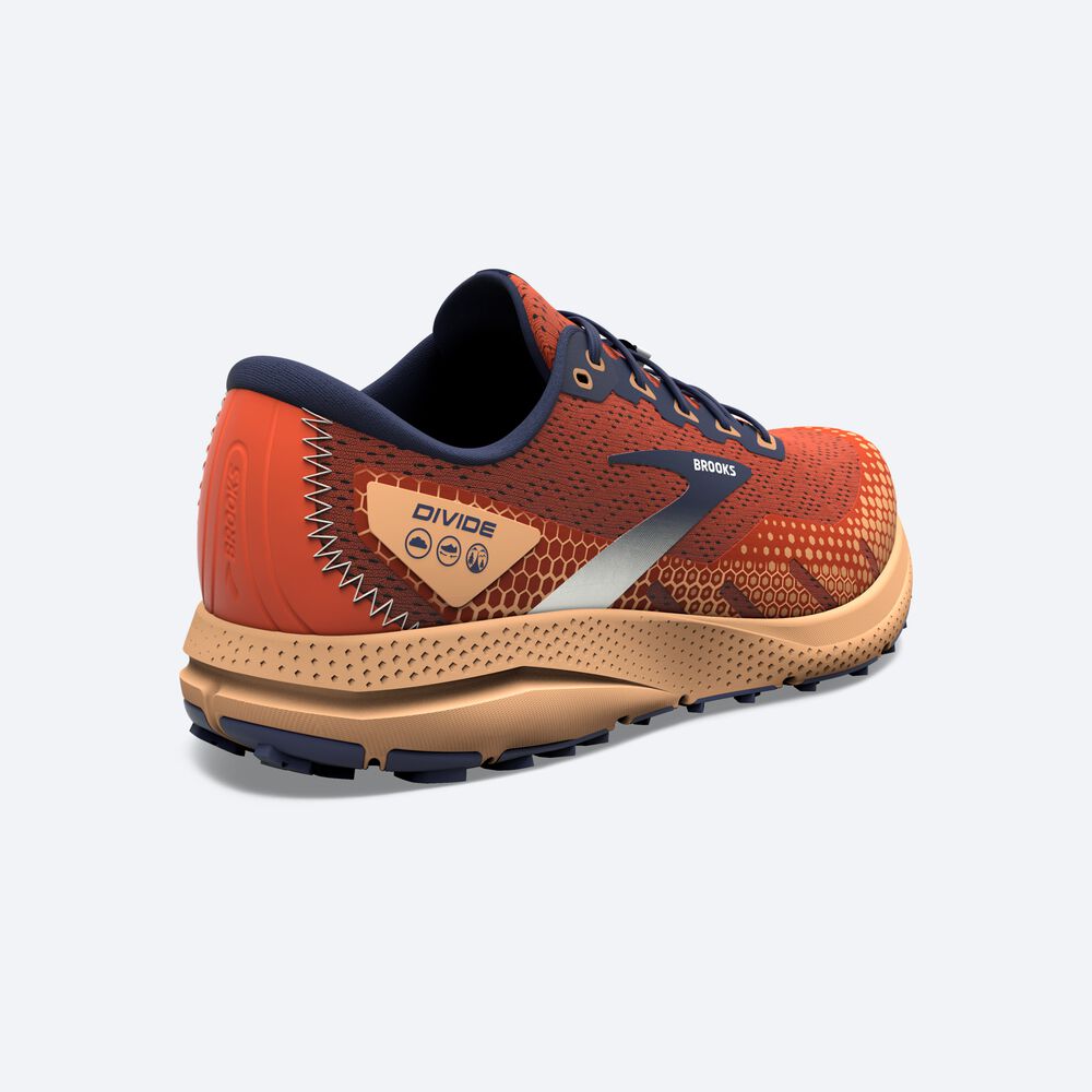 Brooks Divide 3 Erkek Trail Koşu Ayakkabısı Turuncu/Lacivert | TR-584276