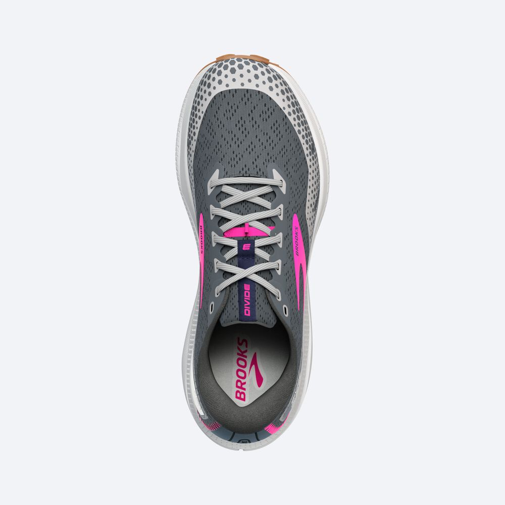 Brooks Divide 3 Kadın Trail Koşu Ayakkabısı Gri/Pembe | TR-019648