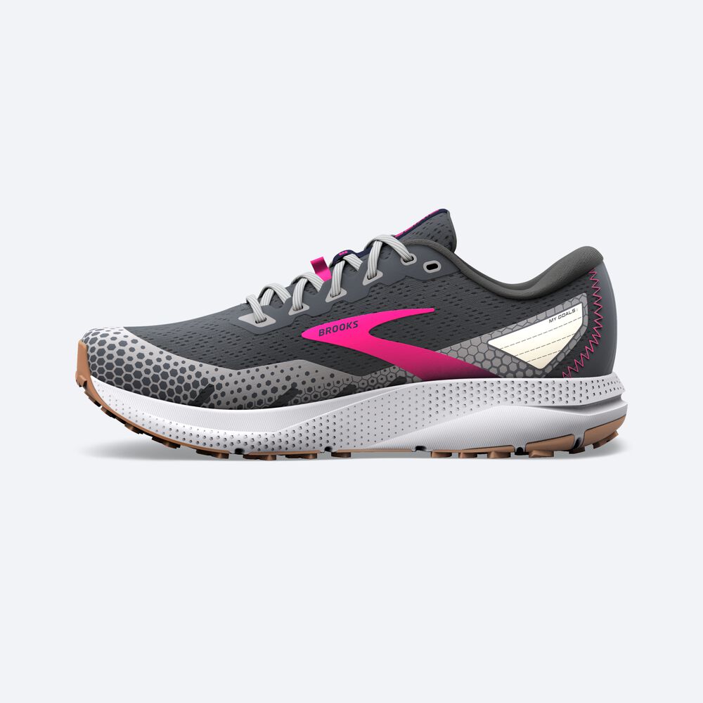 Brooks Divide 3 Kadın Trail Koşu Ayakkabısı Gri/Pembe | TR-019648