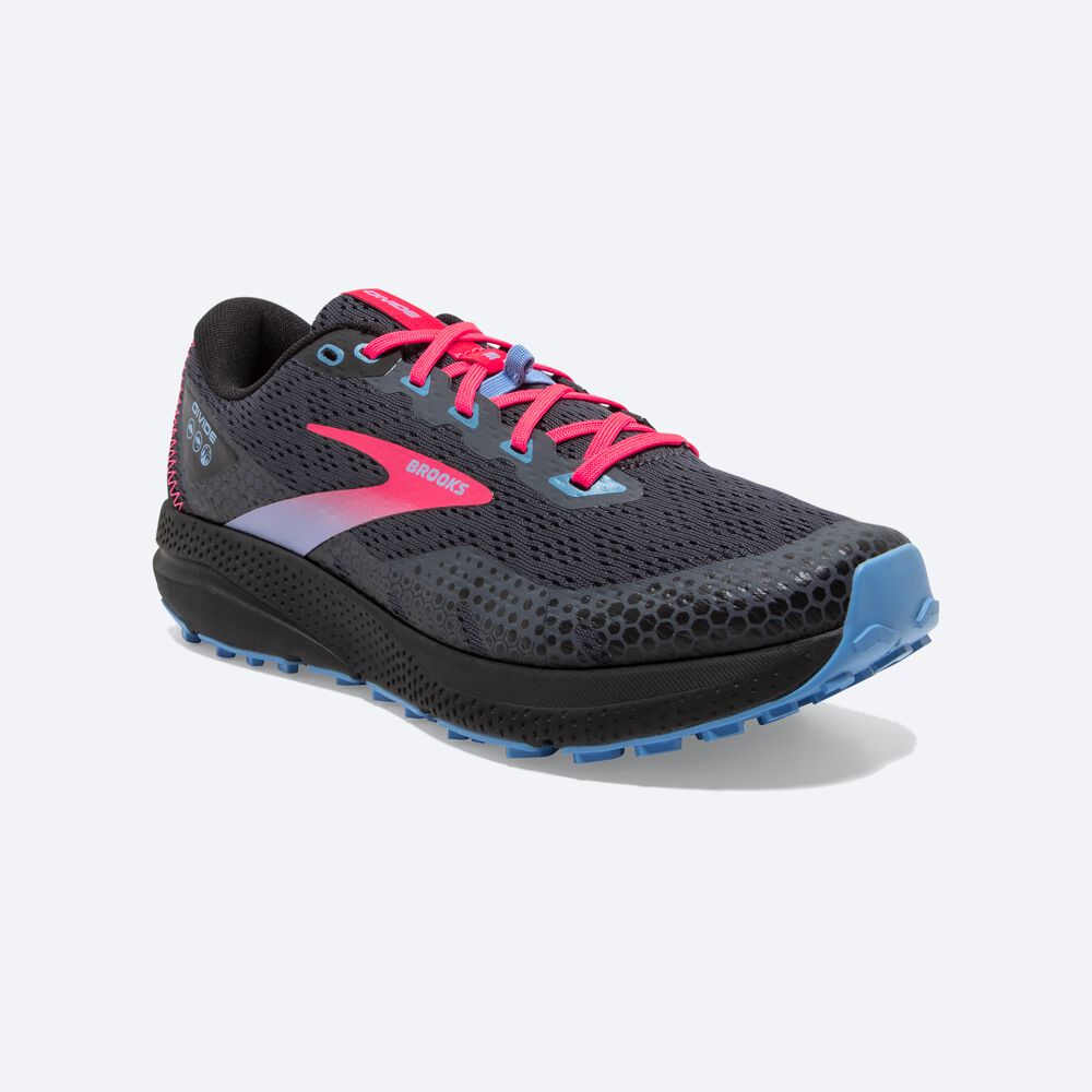 Brooks Divide 3 Kadın Trail Koşu Ayakkabısı Siyah/Pembe | TR-049381