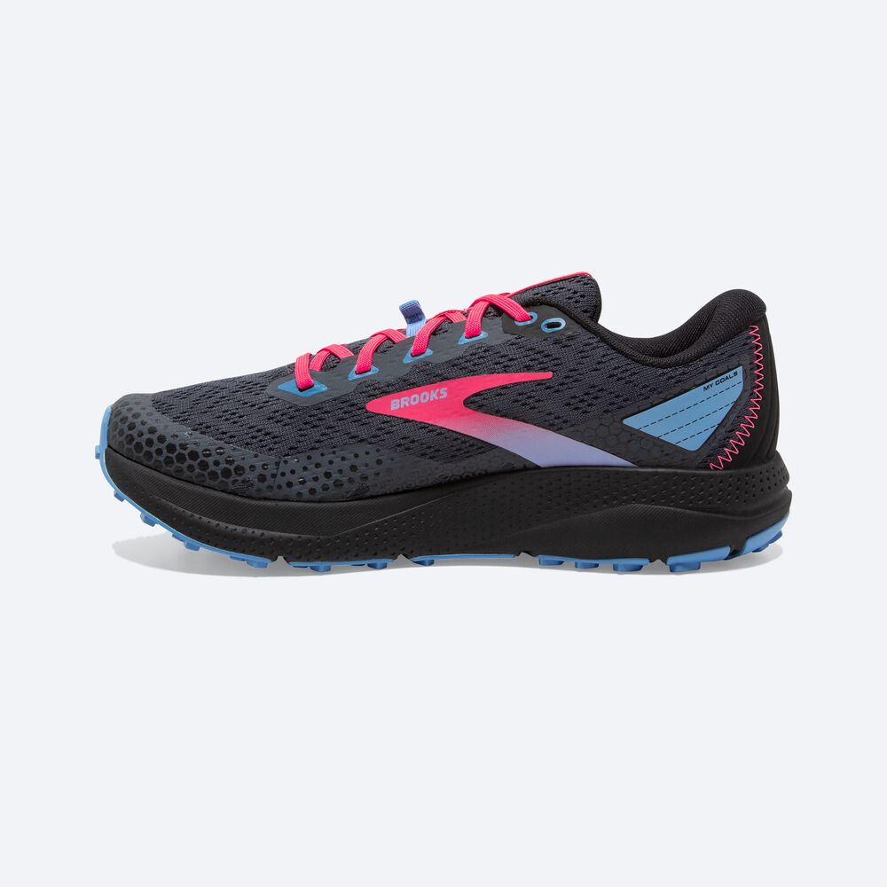 Brooks Divide 3 Kadın Trail Koşu Ayakkabısı Siyah/Pembe | TR-049381