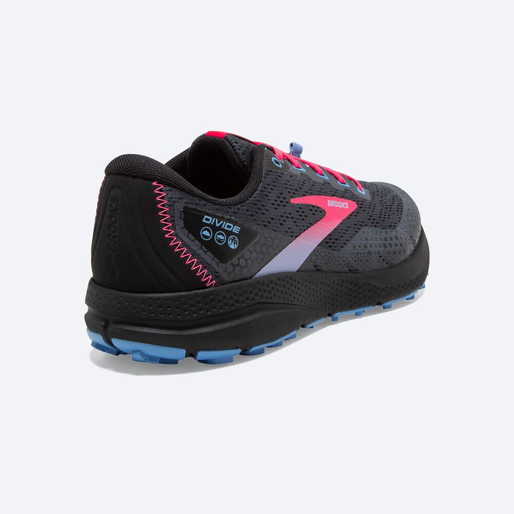 Brooks Divide 3 Kadın Trail Koşu Ayakkabısı Siyah/Pembe | TR-049381