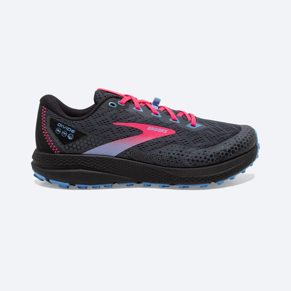 Brooks Divide 3 Kadın Trail Koşu Ayakkabısı Siyah/Pembe | TR-049381